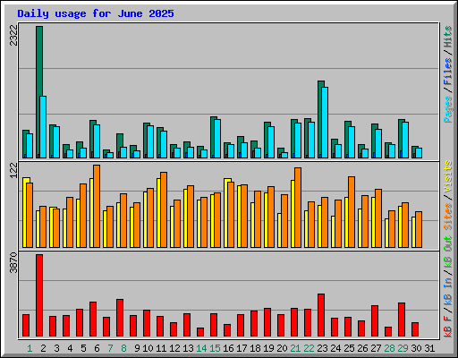 Daily usage for June 2025