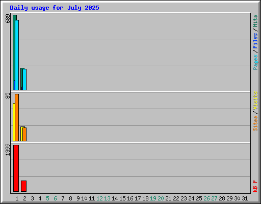 Daily usage for July 2025