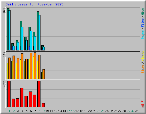 Daily usage for November 2025