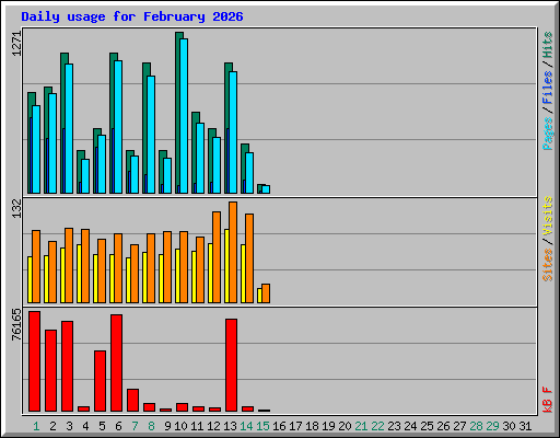 Daily usage for February 2026