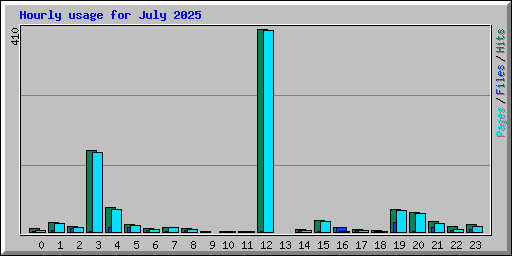 Hourly usage for July 2025