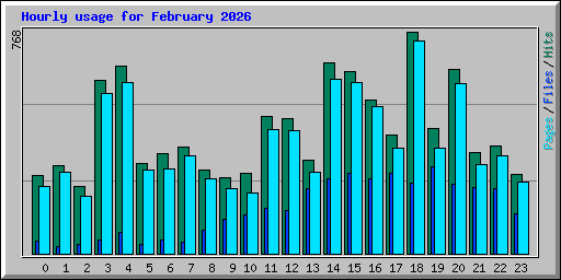 Hourly usage for February 2026