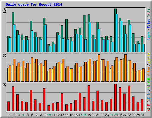 Daily usage for August 2024