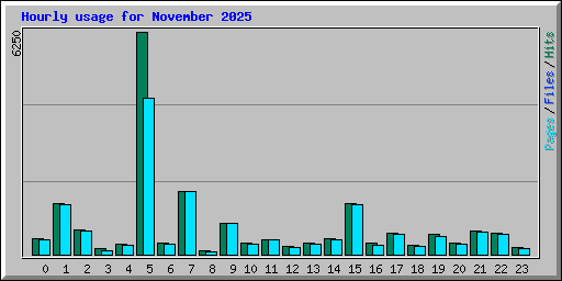 Hourly usage for November 2025