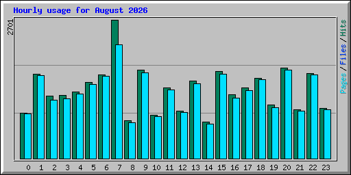 Hourly usage for August 2026
